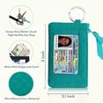 thumbnail image 4 of MNF Collections Lanyard with Wallet for Women - Zip ID Case with Lanyard for Cash, Cards, Coin - Durable Card Holder Keychain with Zippers - Quillted Cotton Jade, 4 of 7