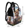 thumbnail image 2 of Pofeuu Romantic Floral Bear Print Diaper Bag Backpack, Multifunction Travel Pack Maternity Baby Changing Bags, Large Capacity, Waterproof, 2 of 6