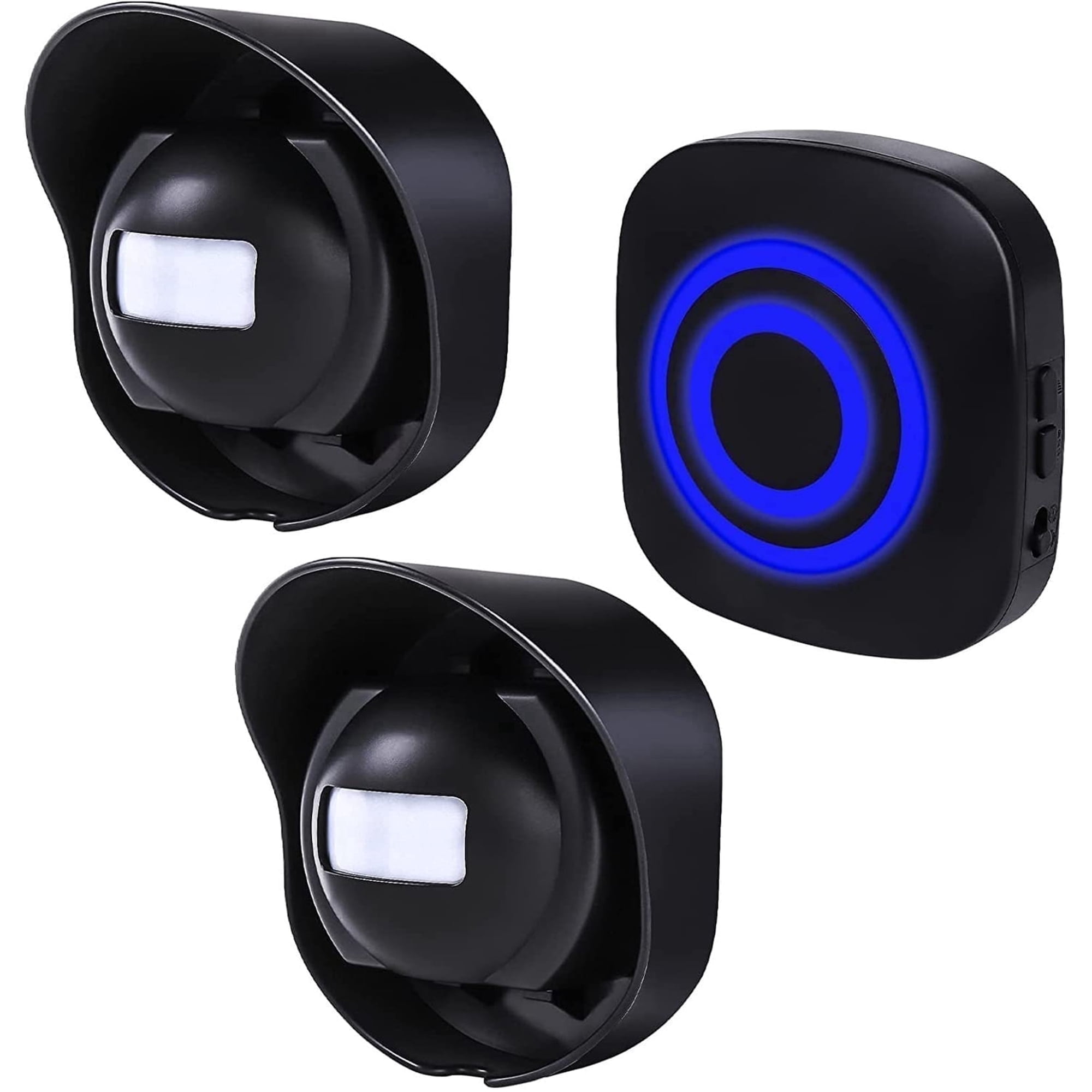 Multifunctional Wireless Driveway Alarm Outside Weatherproof Motion Sensor Alarm 1 Receiver 2 Transmitters with 38 Chimes 200m/656ft Transmission for Indoor Outdoor Use