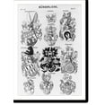 thumbnail image 2 of Historic Framed Print, [Coats of arms of German bourgeoisie families from Schindelmeister to Schwab which illustrate their occupations], 17-7/8" x 21-7/8", 2 of 9
