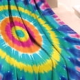 thumbnail image 3 of Colorful Rainbow Tie Dye Spiral Pattern Blanket,Comfortable Soft Flannel Throw Blanket,All Season,Warm Lightweight Blankets for Sofa Bed Couch Living Room Chair,30"x40", 3 of 4