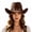 Z86-Coffee, variant on Shapeable Western Cowboy Hat for Men Women Wide Brim Fedoras Cap Outback Cowgirl Jazz Hats with Belt Buckle for Party/Festival