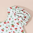 thumbnail image 6 of DAETIROS Girls One Piece Swimsuit with Puff Sleeves, White Cherry Print Quick Dry Bathing Suit for Kids 6-12 Years,Size 9-10T, 6 of 7