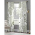 thumbnail image 4 of Coastal Sage Green Sheer Curtains 96 Inch Length 2 Panels Set, Ocean Coral Starfish Shell Modern Voile Window Treatment Semi Sheer Long Curtains Drapes for Bedroom/Living Room/Kitchen 52"x96"x2, 4 of 7