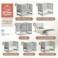 thumbnail image 2 of Mamazing 7-in-1 Convertible Baby Crib with mattress, 4 Adjustable Heights Pinewood Foldable Infant Cradle Converts to Twin Bed Playpen Mini Sofa, 2 of 9
