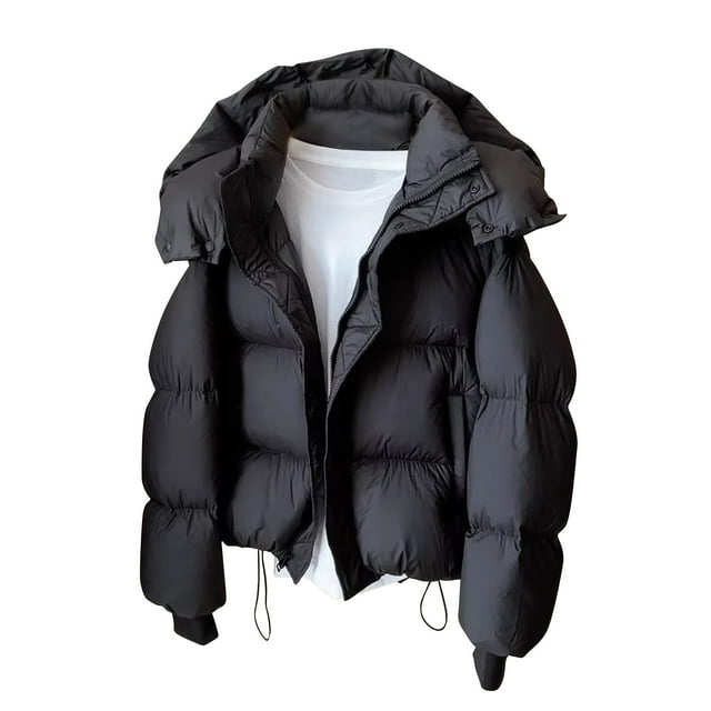 NJDVHB Parka d'Hiver à Manches Longues pour Femmes, Veste Décontractée à Fermeture Éclair Chaude et à Manches Longues