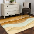 thumbnail image 5 of Yellow Brown Area Rug 3x5 Washable Rug Non Slip Gradient Wave Stripes Modern Geometric Large Area Rug Indoor Floor Carpet for Entryway Bedroom Kitchen Living Room Home Office Dining Room Nursery, 5 of 8