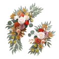 thumbnail image 3 of GUOOL 2 Pieces Wedding Arch Flowers Welcome Sign Decoration Corner Flowers Artificial Flowers for Ceremony Birthday Window Ornament Orange, 3 of 9