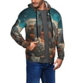 thumbnail image 2 of Honeii Astronaut Flower Field Print Hoodies for Men, Pullover & Full Zip, Breathable Zip up Hoodie, Sweatshirt-3X-Large, 2 of 5