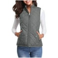thumbnail image 2 of Meichang Gilets Matelassés pour Femmes Légers Sans Manches à Col Montant à Fermeture Éclair Gilet Matelassé Rembourré avec Poches, 2 of 9