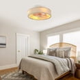 thumbnail image 5 of TICOZE 20 Inch Matte White Fabric Farmhouse Bladeless Ceiling Fan with Light and Remote Control 6 Speed Reversible DC Motor for Living Room, Bedroom, Kitchen（NOT Included Bulbs）, 5 of 14