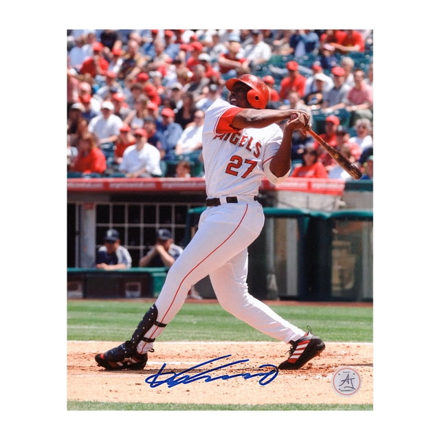 Vladimir Guerrero Sr Signé Los Angeles Angels Frappant Photo 8x10