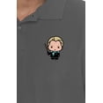 thumbnail image 5 of Harry Potter Draco Cute Chibi Character Cotton Polo Shirt, Charcoal, Medium, 5 of 6