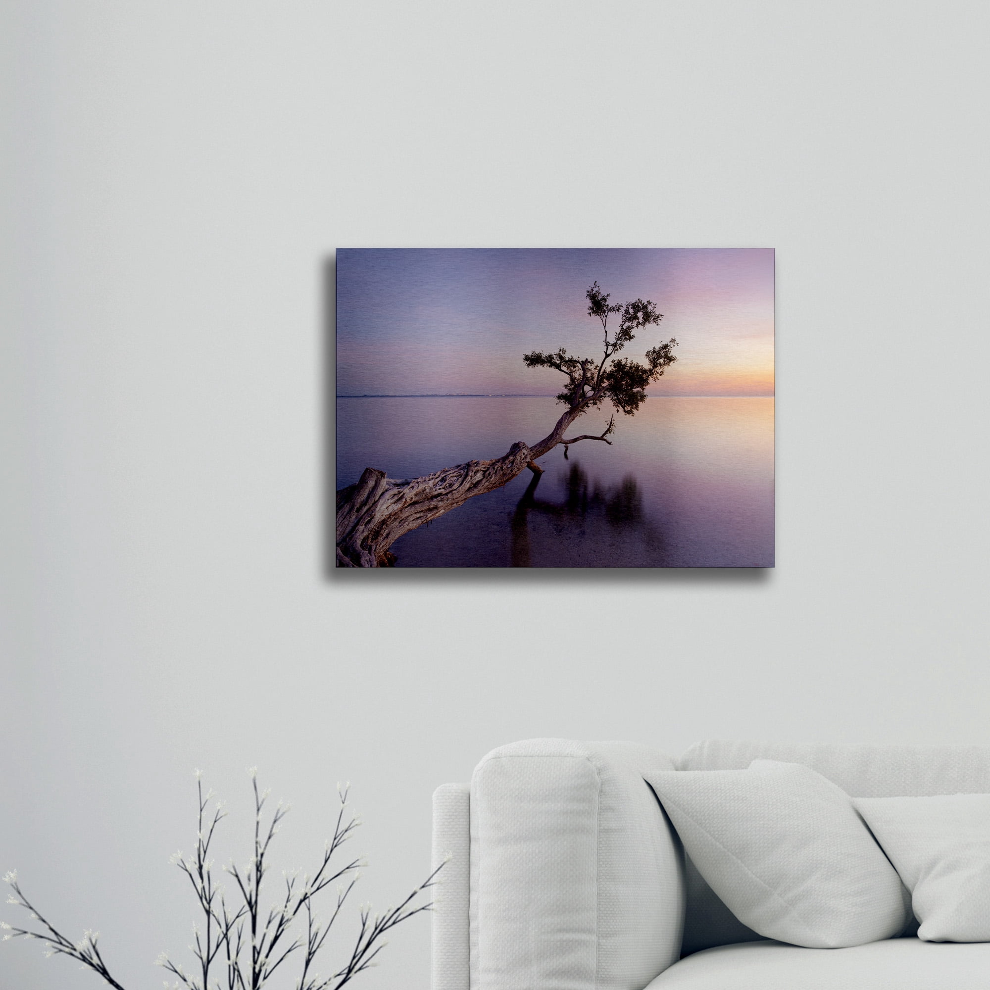 Moises Levy 'Water Tree Xv' Floating Brushed Aluminum Art