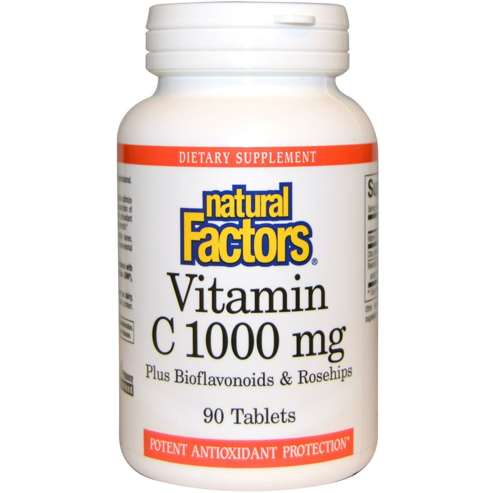 Natural Factors Vitamin C Plus Bioflavonoids Rosehips 1000 mg 90