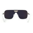thumbnail image 4 of Urbane Slick Rimless Flat Top Racer Shield Baller Sunglasses Gold White Teal Mirror, 4 of 4
