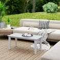 thumbnail image 3 of WLGD HDPE Outdoor Coffee Table, All-Weather Rectangle Patio Coffee Table, Plastic Outdoor Patio Table with Slatted Tabletop for Garden, Balcony, Backyard,White, 3 of 12