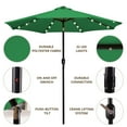thumbnail image 3 of Sun-Ray 9 FT 32 LED Patio Solar Umbrella w/ Push Button Tilt and Crank Outdoor Umbrella Emerald Green, 3 of 7