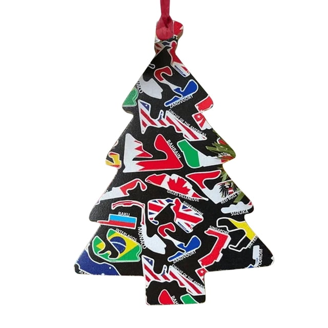 Decoraciones Del Árbol de Navidad,Ornamento Acrílico de Pistas de Carreras para Árbol Y Decoración de Vacaciones,Luces Del Árbol de Navidad,,