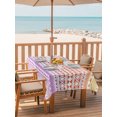 thumbnail image 3 of 60x84 Inch Outdoor Tablecloth with Umbrella Hole Zipper Rectangle Purple Yellow Boho Rectangular Tablecloths Outside Waterproof Ethnic Tribe Arrows Geometric Patio Table Cloth Cover for Picnic Party, 3 of 8