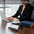 thumbnail image 6 of CPHDW7 Metal Mesh Desk Business Card Holder, Office Supplies Display Rack for Home Office Desk, Business Gift for Men Black 2PC, 6 of 9
