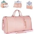 thumbnail image 1 of Bolsa de ropa para llevar, bolsa de lona grande de cuero PU para mujer, bolsas de ropa impermeables para viajes con bolsa para zapatos, 1 of 5