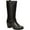 Black Leather, variant on New Jambu Women's Autumn Wide Calf Boot Black 7