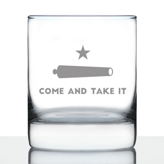Bevvee Whiskey Rocks Glass 10.25 oz Come Take It Gifts for Whiskey Enthusiasts Glassware & Drinkware
