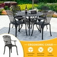thumbnail image 5 of Withniture 5 Piece Patio Dining Sets Outdoor Bistro Table and Chairs Set with Umbrella Hole for Garden Bronze, 5 of 7