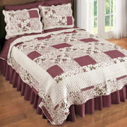 Hadley Floral Patchwork Quilt ( size Queen ) ( Color: Burgundy )