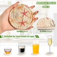 thumbnail image 2 of Yayeee 6 PCS Drink Coasters with Holder Set Woven Absorbent Round Tabletop Hot Pad, Orange Starfish, 2 of 7