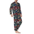 thumbnail image 2 of Fotbe Adventure Camping Badge Pattern Long Sleeve Pajama Set for Men,Sleepwear Set,2-piece Loungewear Set,Soft PJs Comfy Nightwear with Pockets-X-Large, 2 of 7