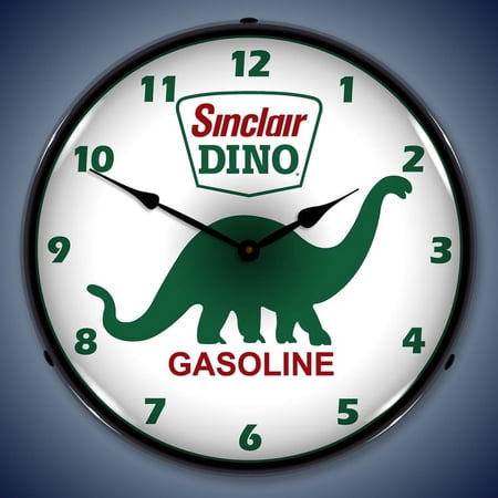 Sinclair Dino Wall Clock, Lighted: Gas / Oil Theme