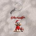 thumbnail image 2 of Hello Winter Poodle Football Snowman Welcome Snowy Morning Acrylic Keychain Poodles Dog Lover Gifts Idea Collar Charm Tag Keyring - 01012, 2 of 5