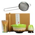 thumbnail image 1 of Matcha Whisk Set, Matcha Bowl with Spout, Matcha Whisk and Holder, Bamboo Matcha Scoop and Stainless Sifter - 5 Pcs Jade Green Matcha Kit for Matcha Lover, 1 of 5