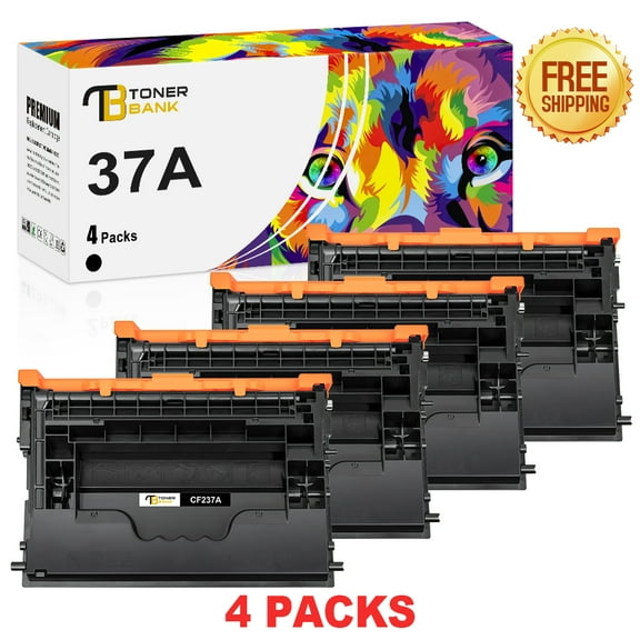Toner Bank Compatible Toner Cartridge Replacement for HP 37A CF237A High Yield (Black, 4-Pack)