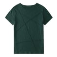 thumbnail image 7 of Women's V Neck Casual T-Shirt Button Down Blouse Short Sleeve Slim Fit Tee Tops Tunic Daily Shirt Comfortable Stylish, 7 of 7