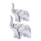 thumbnail image 2 of Figura de elefante de 2 piezas, estatua de animal, artesanía de la suerte para el porche, el escritorio y la sala de estar Plata, 2 of 9