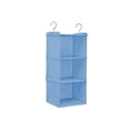 thumbnail image 2 of Youkk Cotton Linen Hanging Closet Multi Layers Pockets Clothes Organizer Bag Folding Shelves Dual Hooks Wardrobe Sorting Rack Blue 3 Layers, 2 of 8