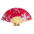 thumbnail image 2 of YAOMOBB Elegant Folding Fan Double Sided Flower Pattern Bamboo Catwalks Lightweight Hand Held Party Props, 2 of 6