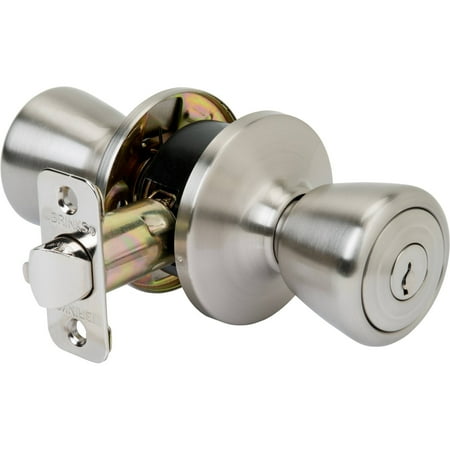 Brink's Tulip Style Keyed Entry Door Knob Satin (Best Fiberglass Entry Door Brands)