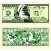50 Classic Santa Million Dollar Bills with Bonus “Thanks a Million” Gift Card Set