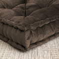 thumbnail image 5 of 20"x20" Oversized Square Tufted Floor Pillow in Faux Velvet Fabric - Single, Brown, 5 of 6