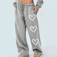 thumbnail image 2 of FRSASU Women's Wide Leg Sweatpants High Waisted Baggy Workout Sweat Pants Comfy Drawstring Athletic Pants with Pockets Gray, 2 of 6