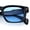 Black - Blue, variant on Gentlemanly Hipster Narrow Rectangle Horn Rim Mens Plastic Sunglasses Black - Blue