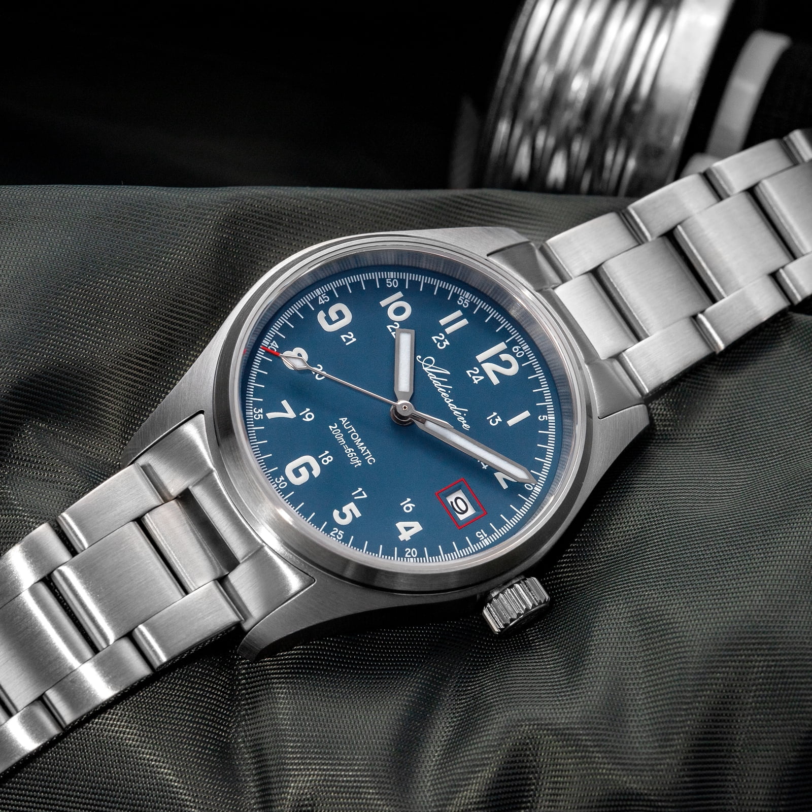 ADDIESDIVE Men's Automatic Watch NH35A Movement Dive Watch 200M Waterproof 316L Stainless Steel Sapphire Crystal Luminous Analog Wristwatch for Men Blue Dial