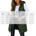 thumbnail image 3 of Zedker Women's Long Hooded Warm Puffer Vest Sleeveless Full Zip Quilted Longline Gilet with Pockets Green Jackets for Women, 3 of 9