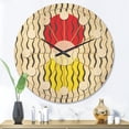 thumbnail image 2 of Designart 'Wave Retro Pattern' Mid-Century Modern Wood Wall Clock, 2 of 5