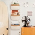 thumbnail image 4 of StorageWorks 3 Tier Door Hanging Storage Baskets, Wall Hanging Organizer, Cotton, Brown&White, 4 of 10