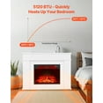 thumbnail image 4 of 43 Inch Freestanding Electric Fireplace Stove, 1500W Heater with Adjustable Flame & Timer, Remote Control, Overheat Protection, White Mantel for Living Room, Bedroom, 4 of 12